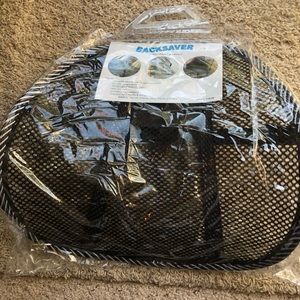 NWT Back Saver Back Support. Springy. Adj straps in back to attach to chairs.